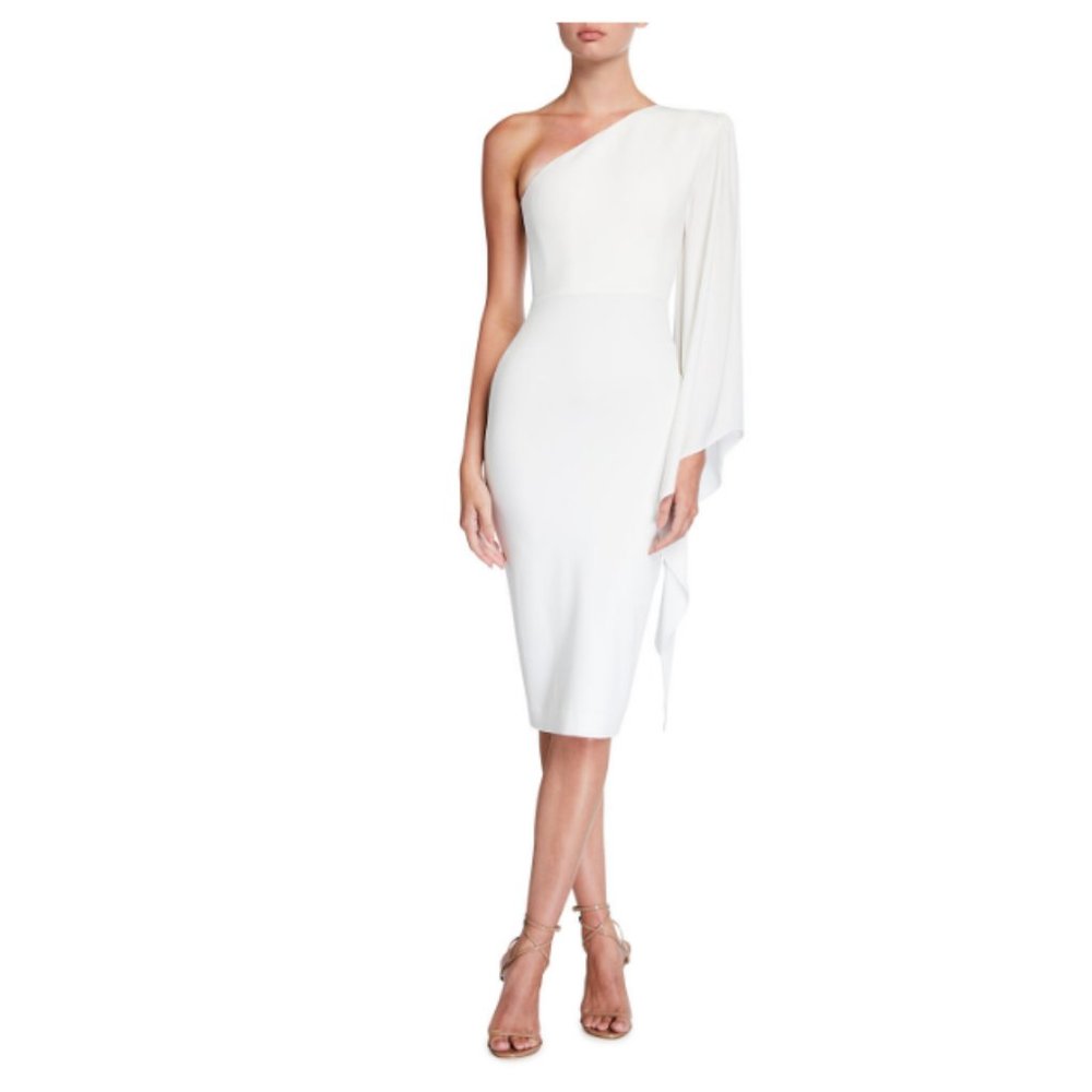 ALEX PERRY WHITE ONE SHOULDER FINLEY DRESS US8 12